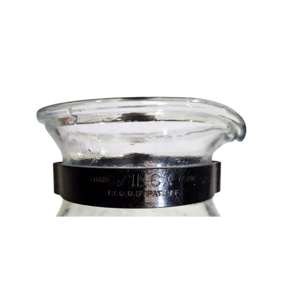 Vintage Silex 1.5 Cup Dripolator Ribbed Glass Coffee Carafe Pot Black Handle - Picture 7 of 10